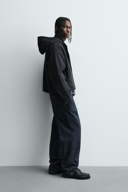 ZARA КУРТКА BOXY FIT СТРУКТУРИРОВАННАЯ, СИНИЙ