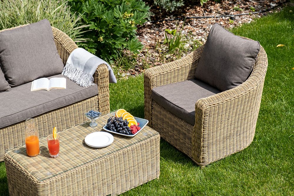 "Кон Панна" столик журнальный из искусственного ротанга, цвет соломенный