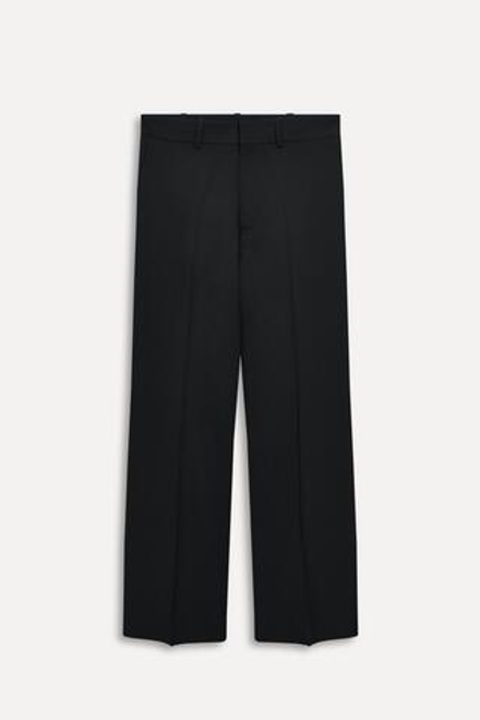 ZARA БРЮКИ ПРЯМОГО КРОЯ ИЗ СМЕСОВОЙ ШЕРСТИ — 50TH ANNIVERSARY, ЧЕРНЫЙ