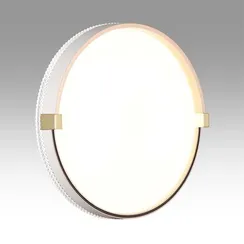 7646/CL PALE SN 189 Светильник пластик/белый/золотой LED 30Вт 4000К D340 IP43 OLIDI WHITE