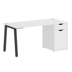 Home Office Стол письменный VR.SP-3-158.1.A Белый Бриллиант/Металл Антрацит 1580*720*750