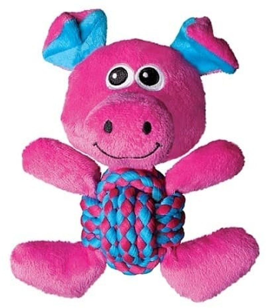 Kong игрушка для собак Weave Knots Свинка средняя 22 х 20 см