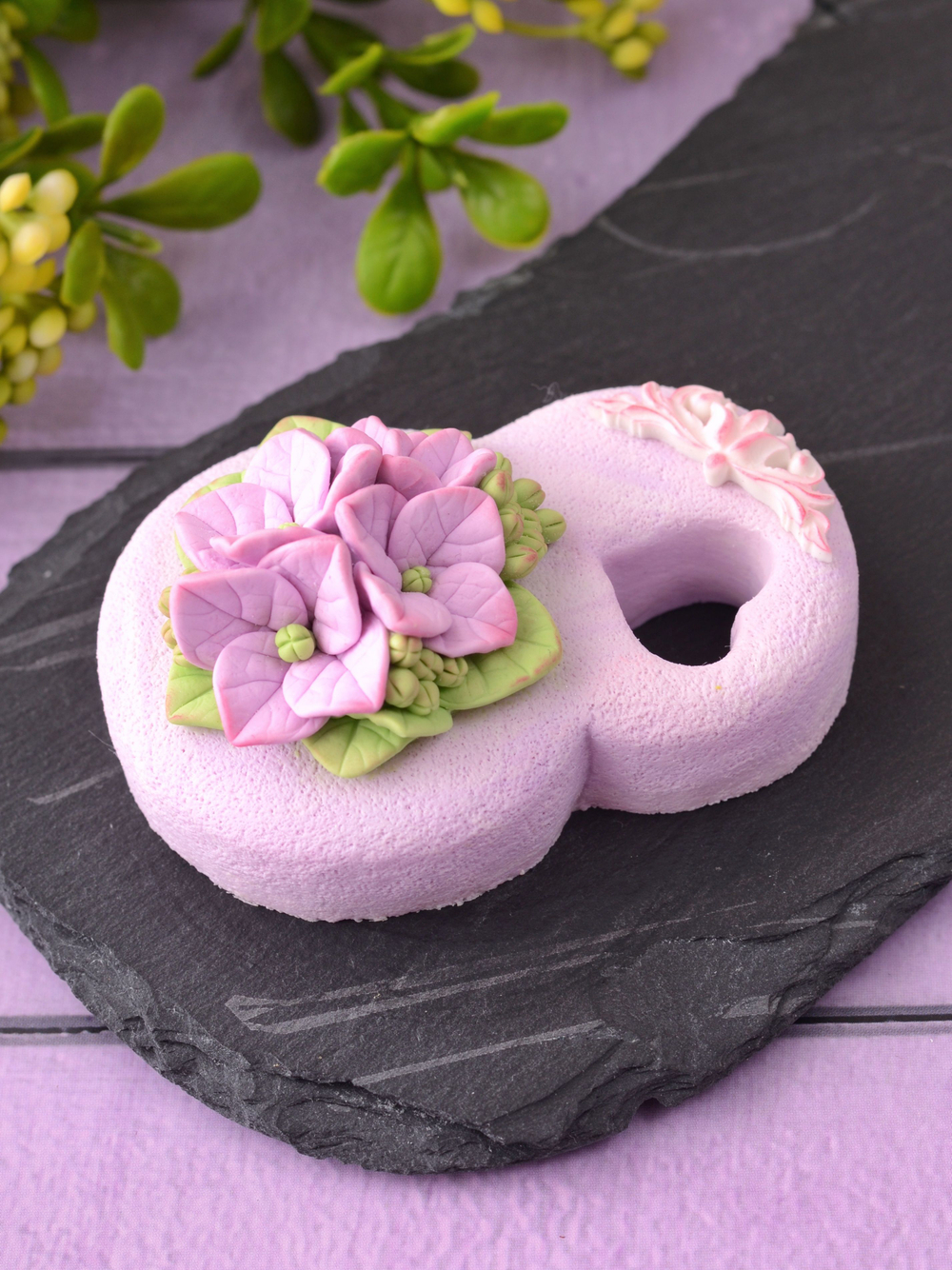 Силиконовый молд "8" с гортензиями