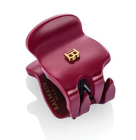 Balmain Hair Couture Заколка-краб Бархатный Бургунди размер XS