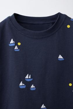 ZARA ФУТБОЛКА С ПРИНТОМ «КРАБЫ», МОРСКОЙ СИНИЙ