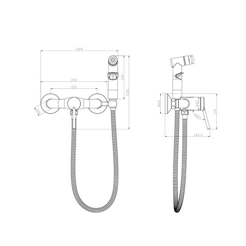 Смеситель с гигиеническим душем Lemark Minima - LM3818C