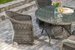 "Равенна" обеденная группа плетеная, цвет графит