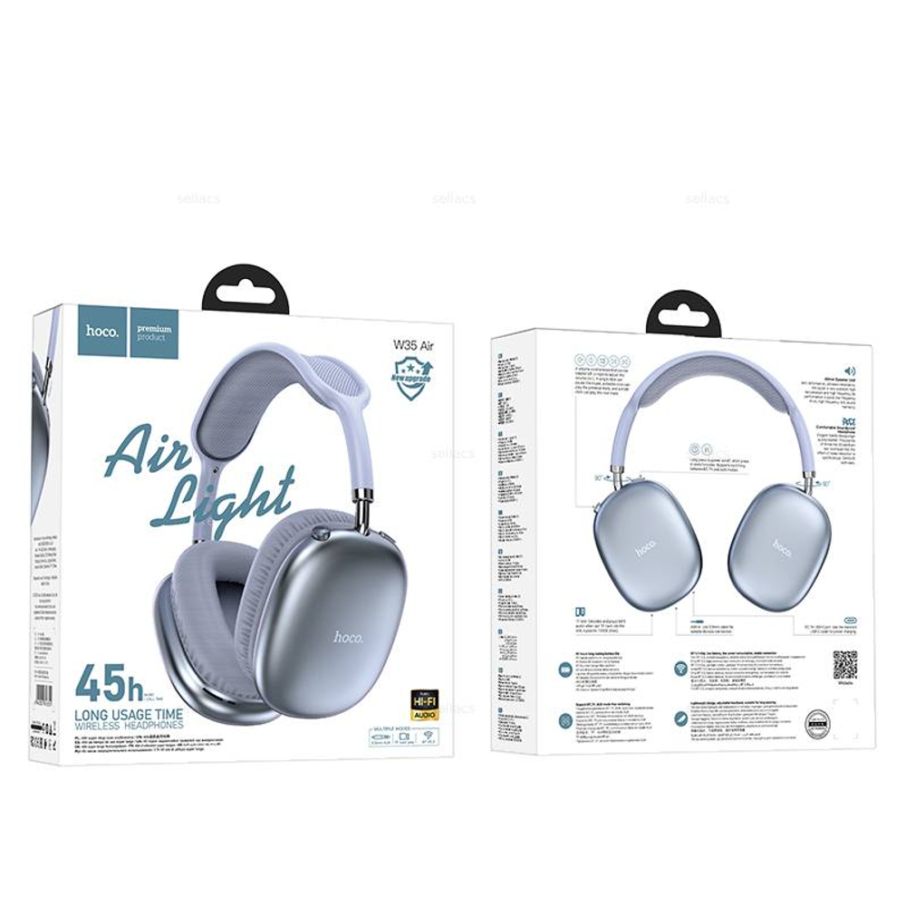 Накладные наушники Hoco W35 Air (blue) (Краснодар склад)