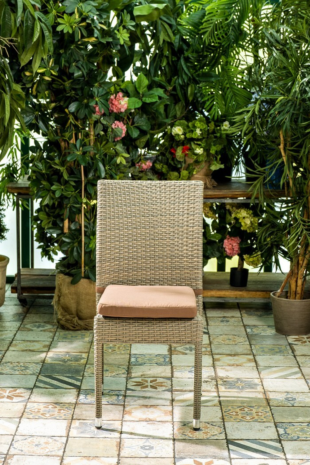 Плетеный стул ROME светло-коричневый без ручек