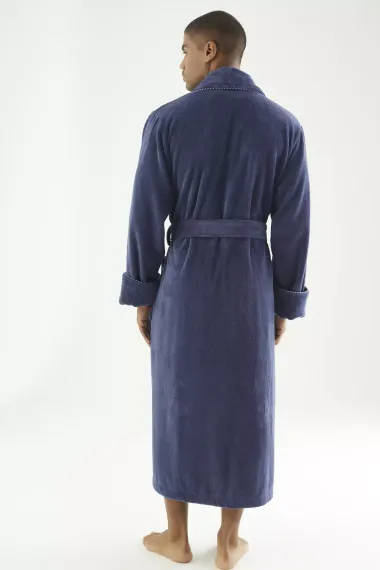 Халат мужской махровый 7235 синий  Nusa