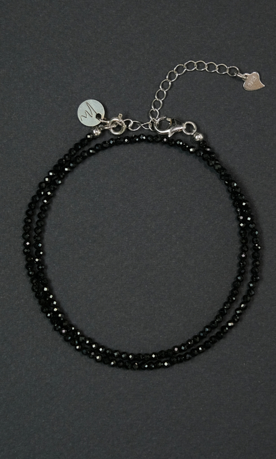 Чокер "Memo about Target" из черной шпинели 33-38 см