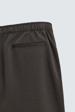 ZARA БРЮКИ-ДЖОГГЕРЫ КОМФОРТНОЙ ПОСАДКИ, ТЕМНО-КОРИЧНЕВЫЙ