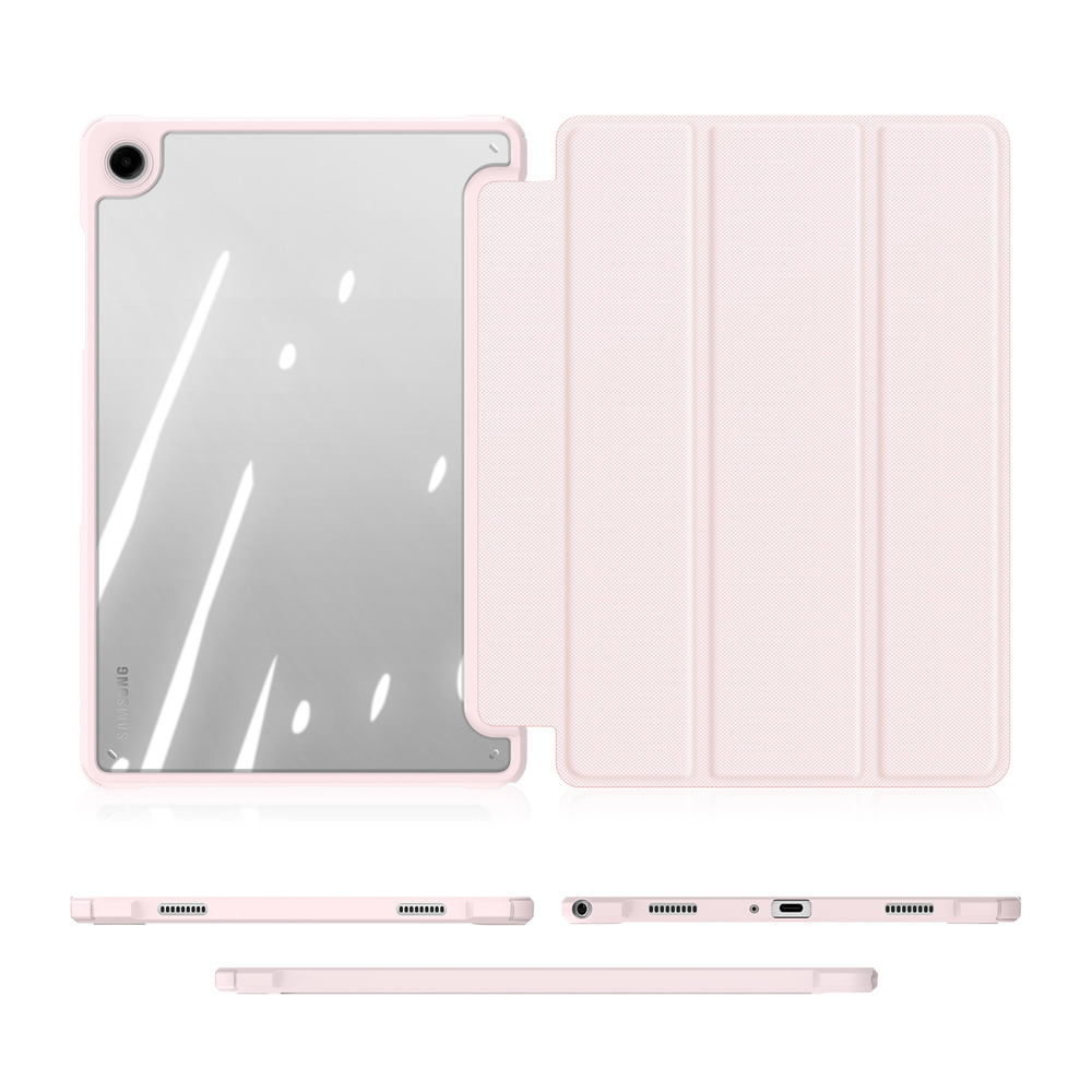 Чехол книжка розового цвета для планшета Samsung Galaxy Tab A9 Plus и Tab 11 Plus, серия Toby Series от Dux Ducis