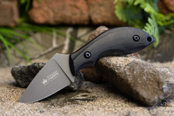 Нож Kizlyar Supreme HAMMY D2 TW G10-BH LS (TacWash, G10 Black Handle, Leather Sheath)