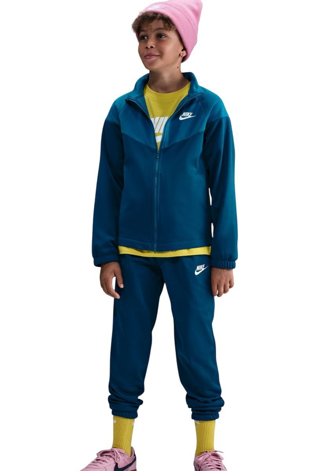 Boys' Спортивный костюм Nike Kids Dri-Fit Poly Knit Full Zip - blue force/green abyss/white