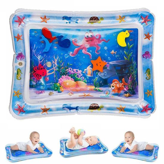Детский надувной развивающий водный коврик аквариум