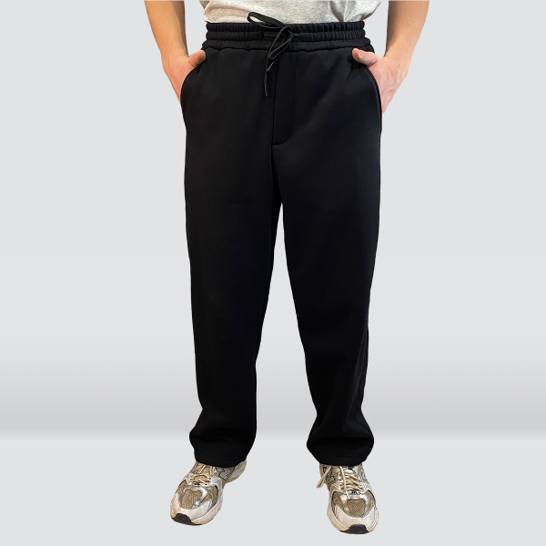 Мужские тёплые чёрные брюки на "полярном" флисе 27125-90001