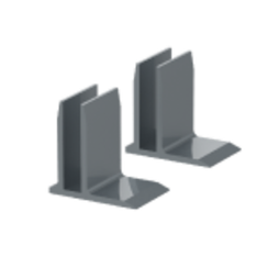 Комплект для фронтального и бокового крепления (приклеиваются сверху на столешницу на липкую ленту) Черный 8,7х8,7х5,0