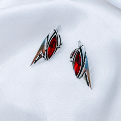 "Абаас" серьги в серебряном покрытии из коллекции "Тату" от Jenavi с английский замок