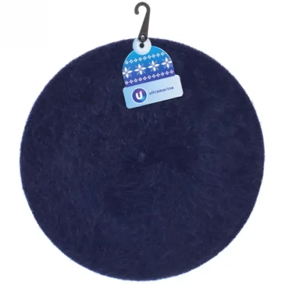 Берет женский из ангоры «Mon Caprice», цвет синий, р. 58 (лейбл ультрамарин, подвес)