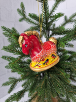 Лошадка- колокол ёлочная игрушка из фарфора