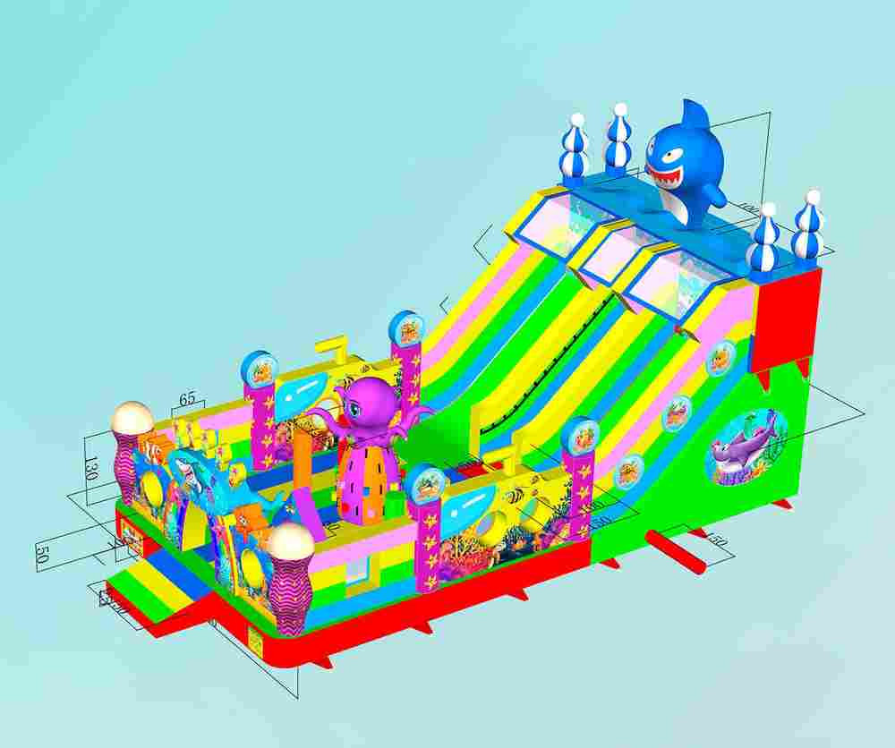 Коммерческий надувной батут «В гостях у моря 4», 10*5*5 м