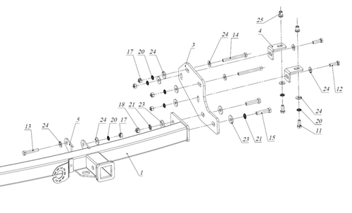 Фаркоп под квадрат для Honda Element, с 2003 г., Бизон.FA 0951-E