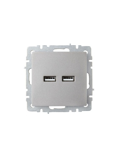 Розетка BRITE USB A+A 3.1А РЮ10-1-БрС механизм сталь IEK BR-U21-D31-K46