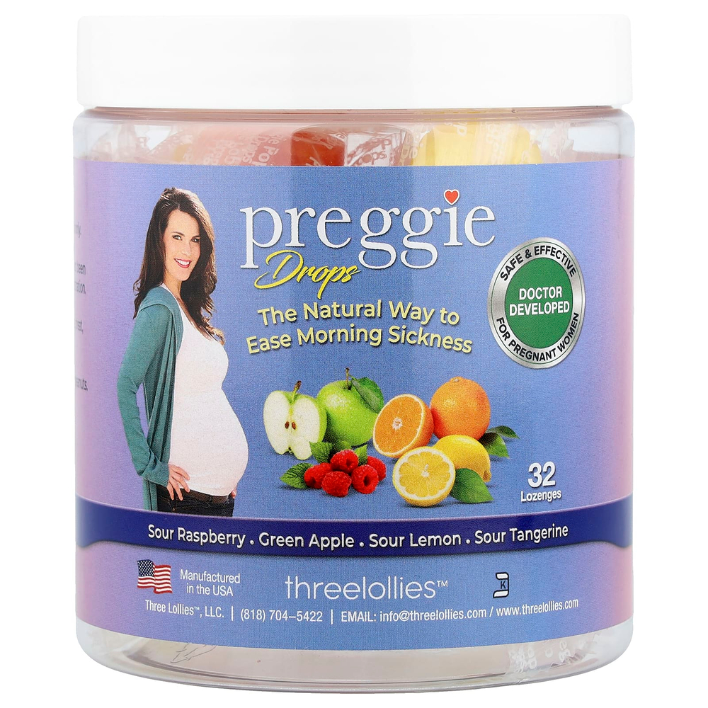 Preggie, капли, ассорти, 32 пастилки