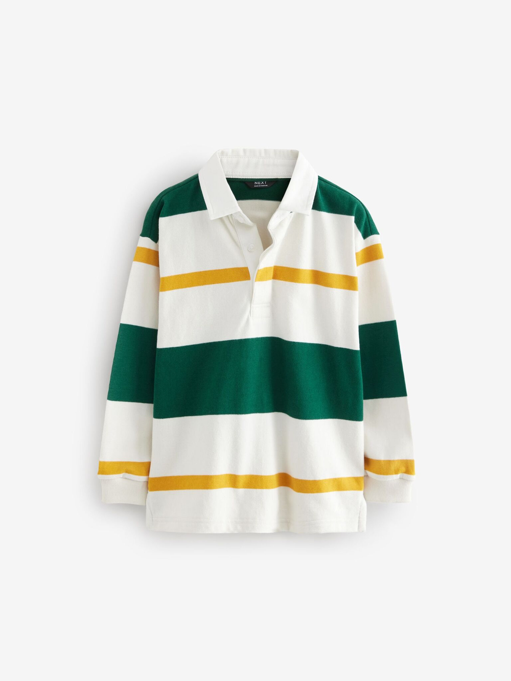 Поло с длинным рукавом для мальчика Next 981-003, Белый, Зеленый, Желтый