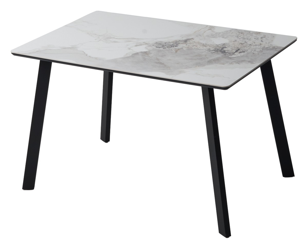 Стол ТИК ТАК 120 PANDORA LIGHT, керамика / Черный каркас М-City