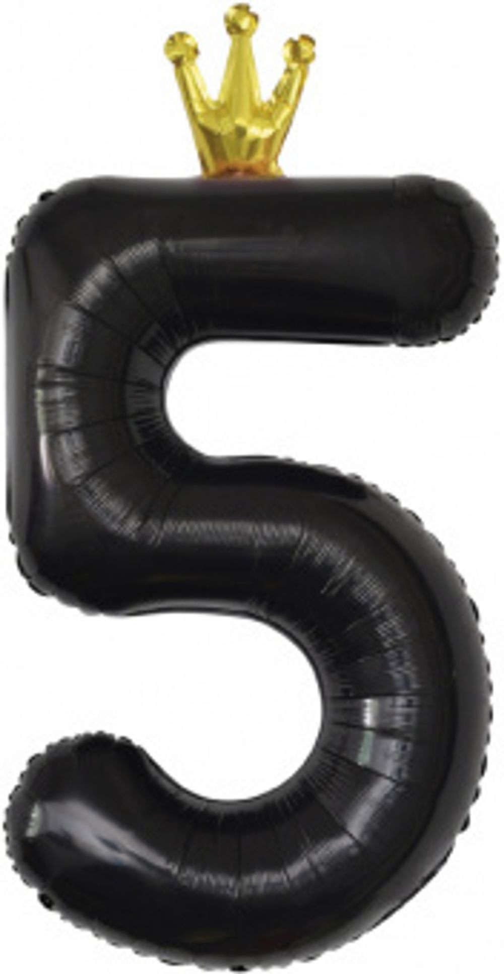 К Шар цифра Черный "С золотой короной. Цифра 5" (БГ-50)  Изображение2