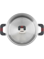 Кастрюля RONDELL RDS-1638 Stripes с крышкой 24 см, 5,2 л стальной