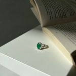 Кольцо Crystal Drop с зелёным агатом