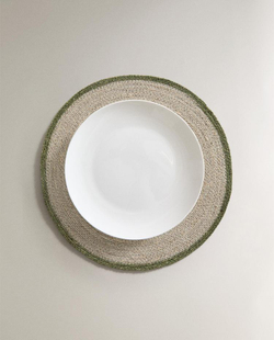 ZARA HOME КРУГЛАЯ САЛФЕТКА ПОД ПРИБОРЫ, ЗЕЛЕНЫЙ