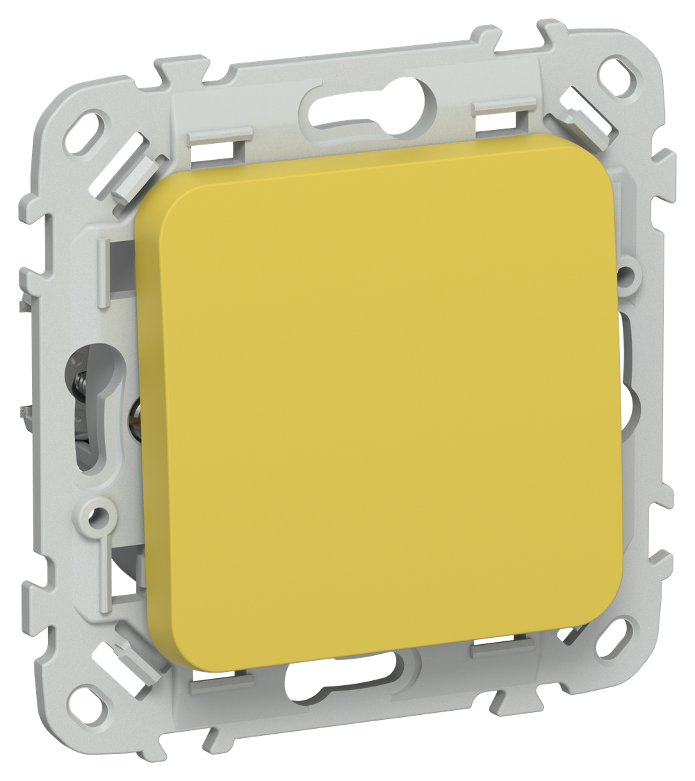 FLITE Выключатель 1-клавишный 10А ВС11-1-0-ФлЖК желтый карри IEK