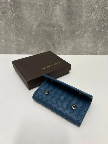 Ключница Bottega Veneta Intrecciato синий