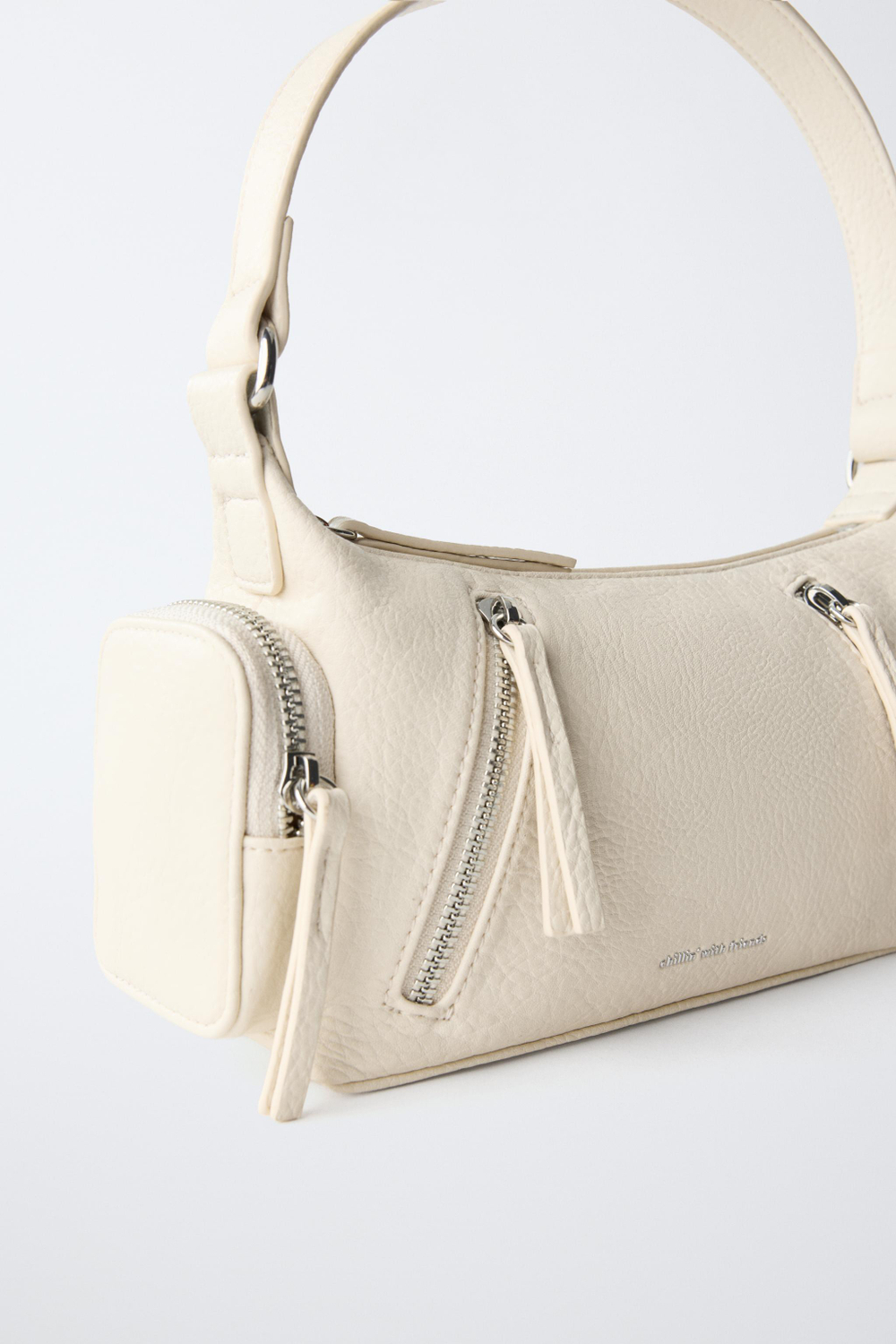 ZARA СУМКА НА МОЛНИИ, ЭКРЮ