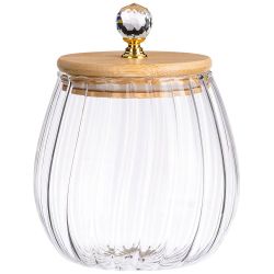 ЕМКОСТЬ ДЛЯ СЫПУЧИХ ПРОДУКТОВ AGNESS "KRISTALL" 820 МЛ D=11.5 CM, H=11 CM ЦВЕТ:ПРОЗРАЧНЫЙ