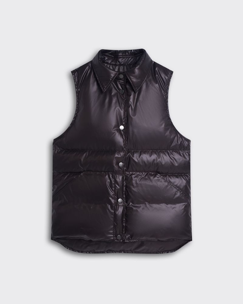 Жилет пуховый темный шоколад