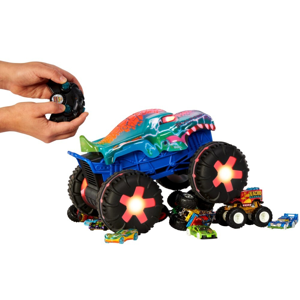 Hot Wheels - Монстр-трак на дистанционном управлении Mega-Wrex Alive 1:15 Light & Sound JBD90 / артикул   JBD90  / GTIN 194735258246