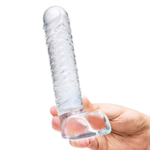 Прозрачный фаллоимитатор 8 Realistic Ribbed Glass Dildo - 20,3 см. (Цвет: прозрачный)