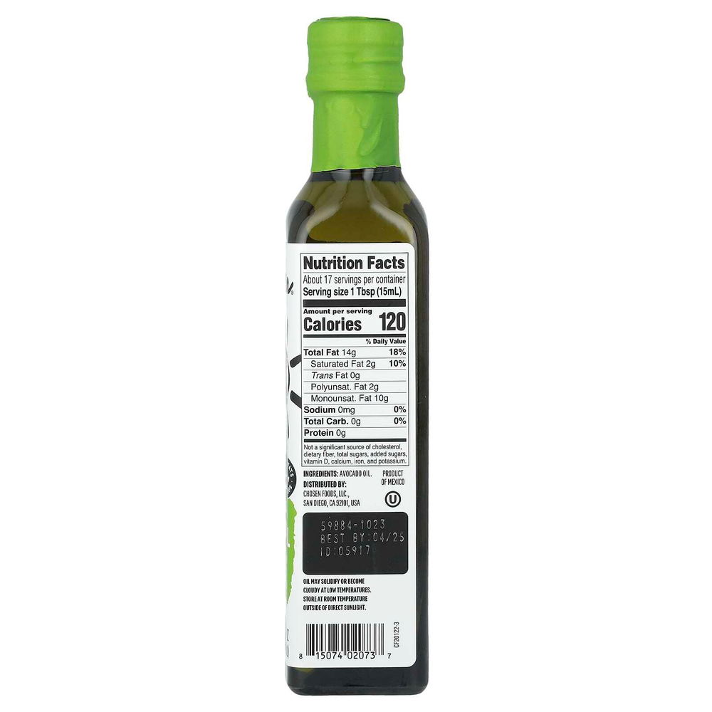 Chosen Foods, 100% чистое масло авокадо, 250 мл (8,4 жидк. унции)