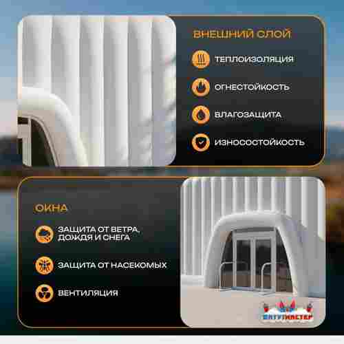 Пневмокаркасный куб «Форт 2» 15×15×6 м — из ПВХ, для выставок, фестивалей и торговых зон