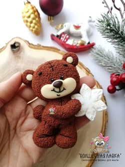 Силиконовая форма Мишка со снежинкой