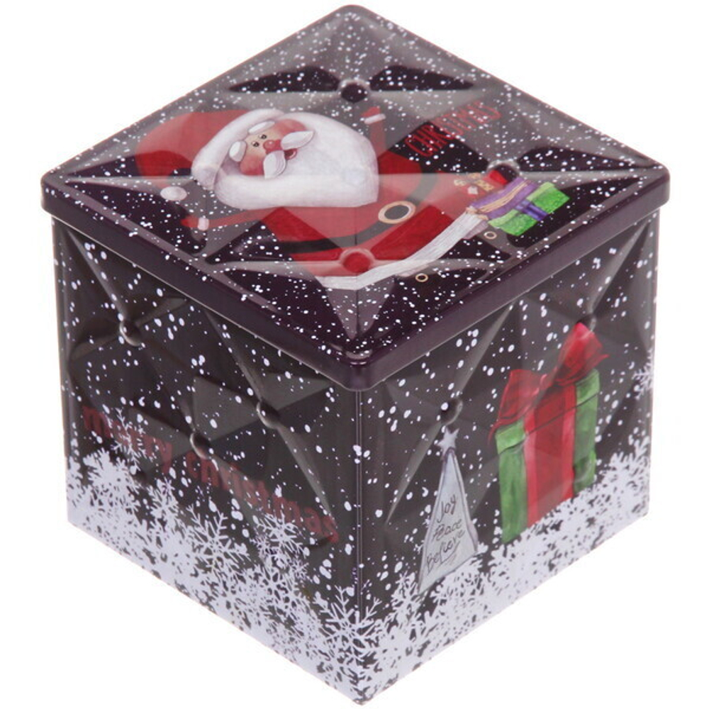 Банка жестяная 9*9*9см «Славный Дед Мороз»