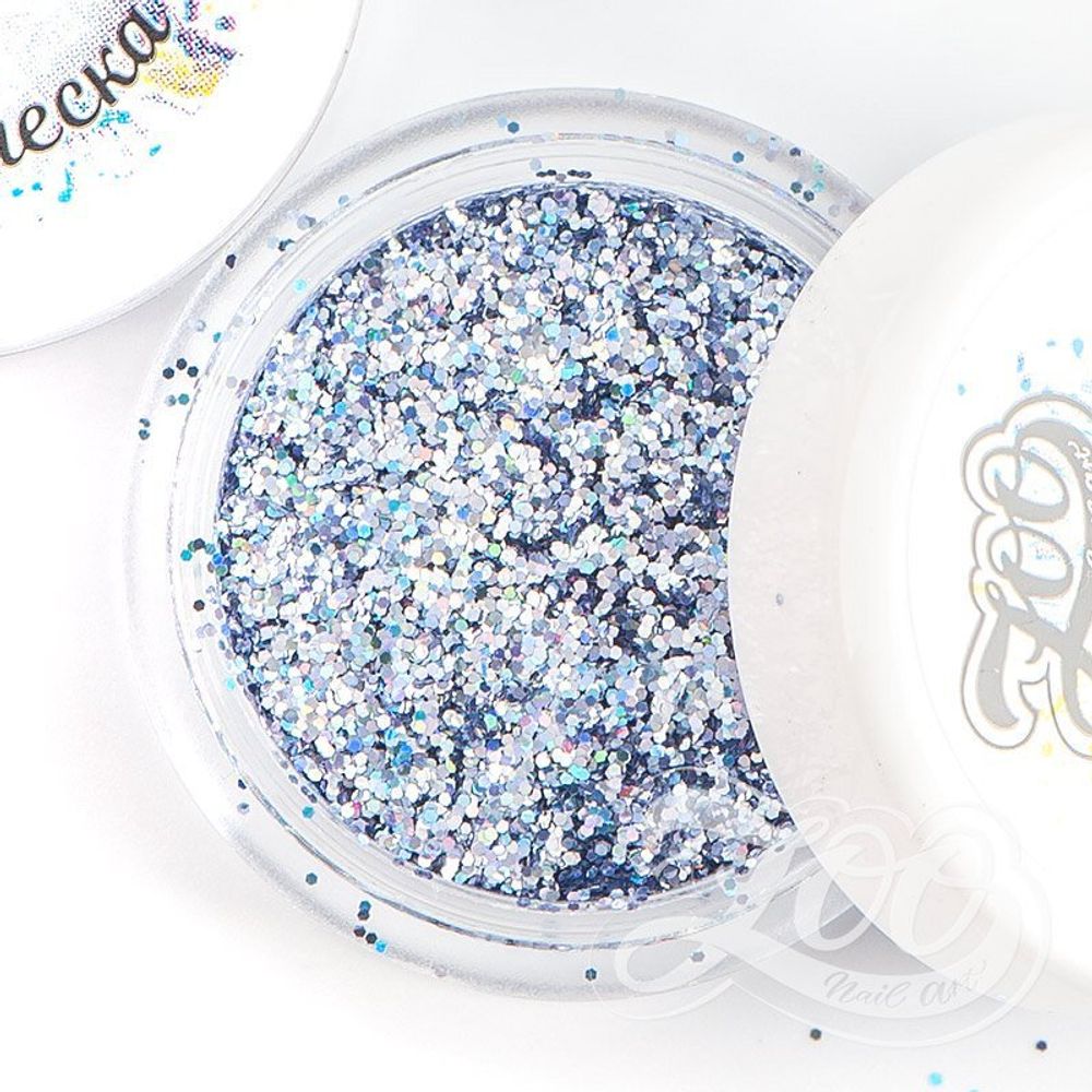 Zoo nail Глиттер голографический Магия Блеска 1246 сиренево-голубой, 2гр
