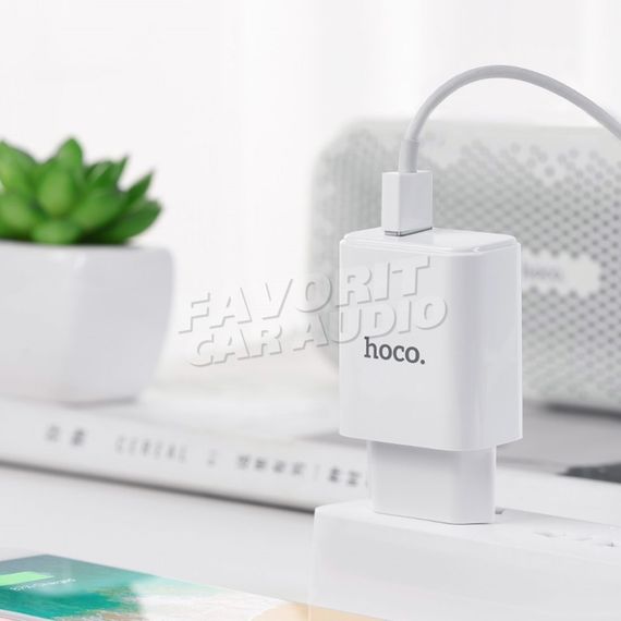 СЗУ 2 USB HOCO C61A Victoria 2100mA пластик белый
