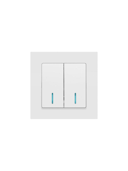 Выключатель 2-кл. СП Accent 6-105-01 10А IP20 250В с подсветкой AL/CU бел. Intro Б0063505