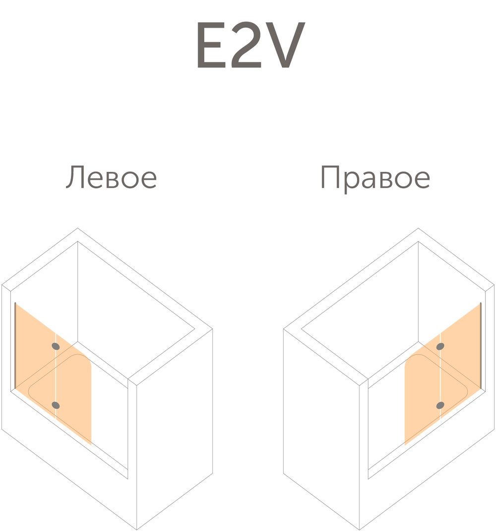 Душевая шторка на ванную Vegas Glass E2V Lux профиль золото, стекло сатин